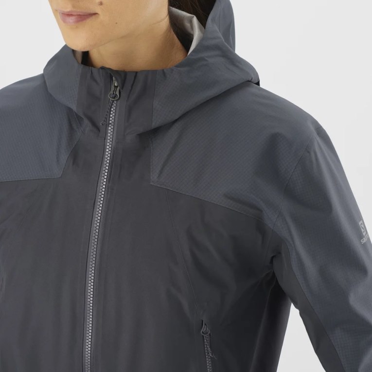 Black Salomon Outline GTX Hybrid Women's Shell Jackets | IE MF4275